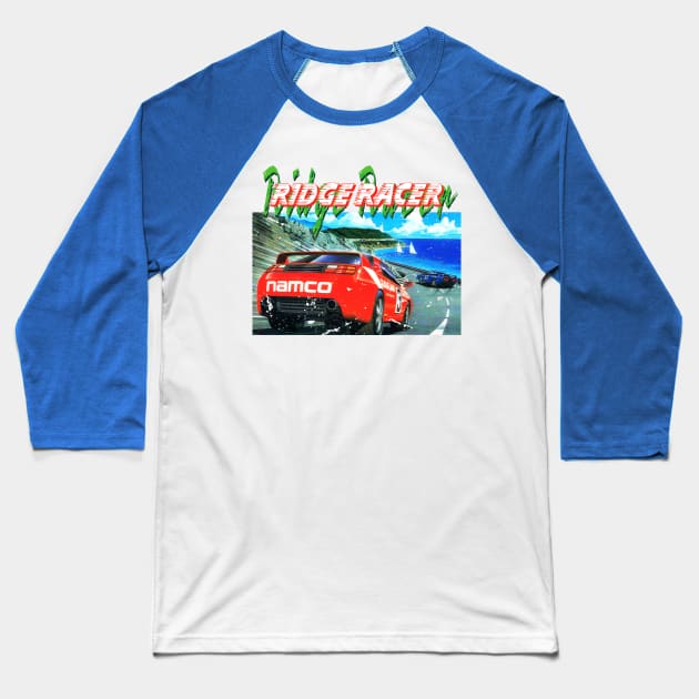 Ridge Racer Baseball T-Shirt by winsarcade